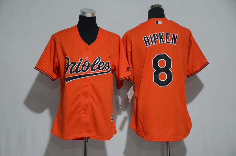 Womens 2017 MLB Baltimore Orioles #8 Ripken Orange Jerseys
